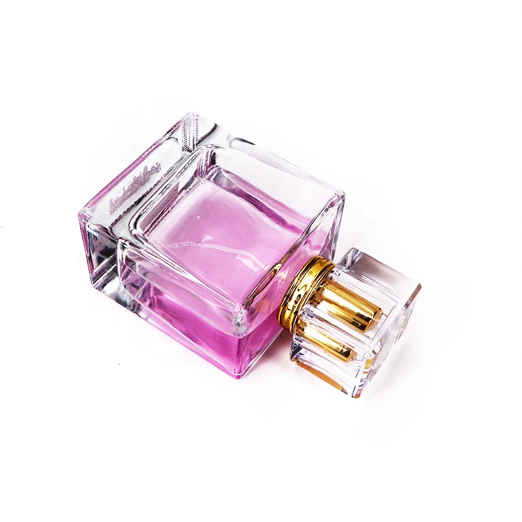 Fancy Design 105ml Square Shape Crystal Glass Perfume Bottle Big Perfume Spray Bottle With Aluminum Sprayer