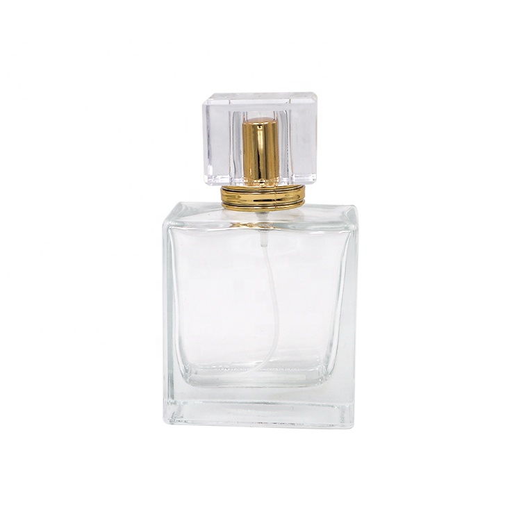 Fancy Design 105ml Square Shape Crystal Glass Perfume Bottle Big Perfume Spray Bottle With Aluminum Sprayer