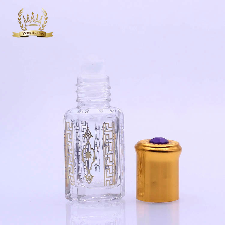 Fancy Design 5ml Mini Small Glass Refillable Perfume Bottle with Roller Ball
