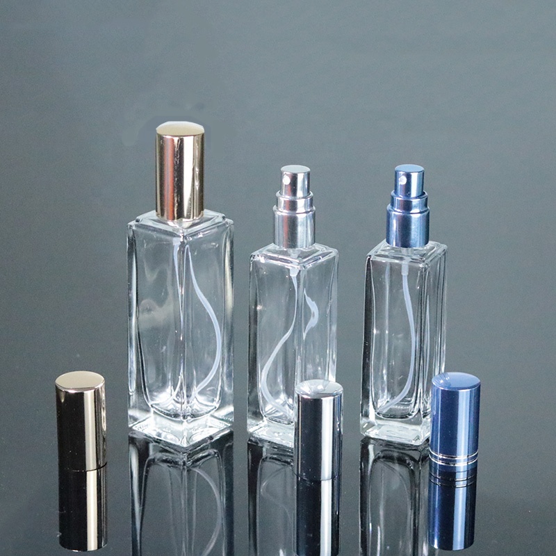 Fancy Design Perfume Bottle 5ml 10ml 20ml Square Clear Glass Perfume Spray Bottle  (GPM42)