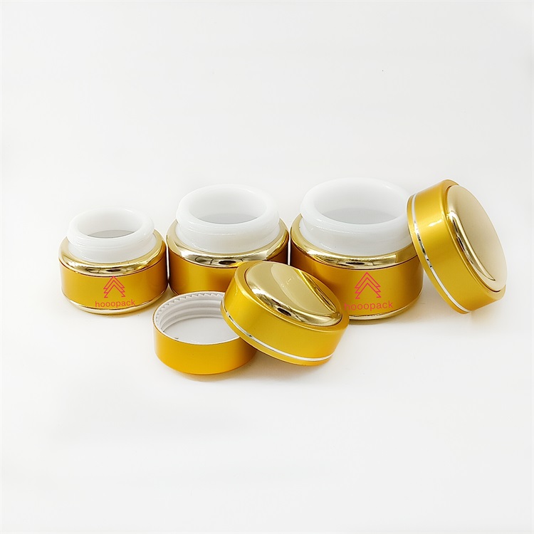 Fancy Elegant Lotion Cream Jars for Cosmetics Gold Small Aluminum 15g 30g 50g Skin Care Cream Glass Metal Customized