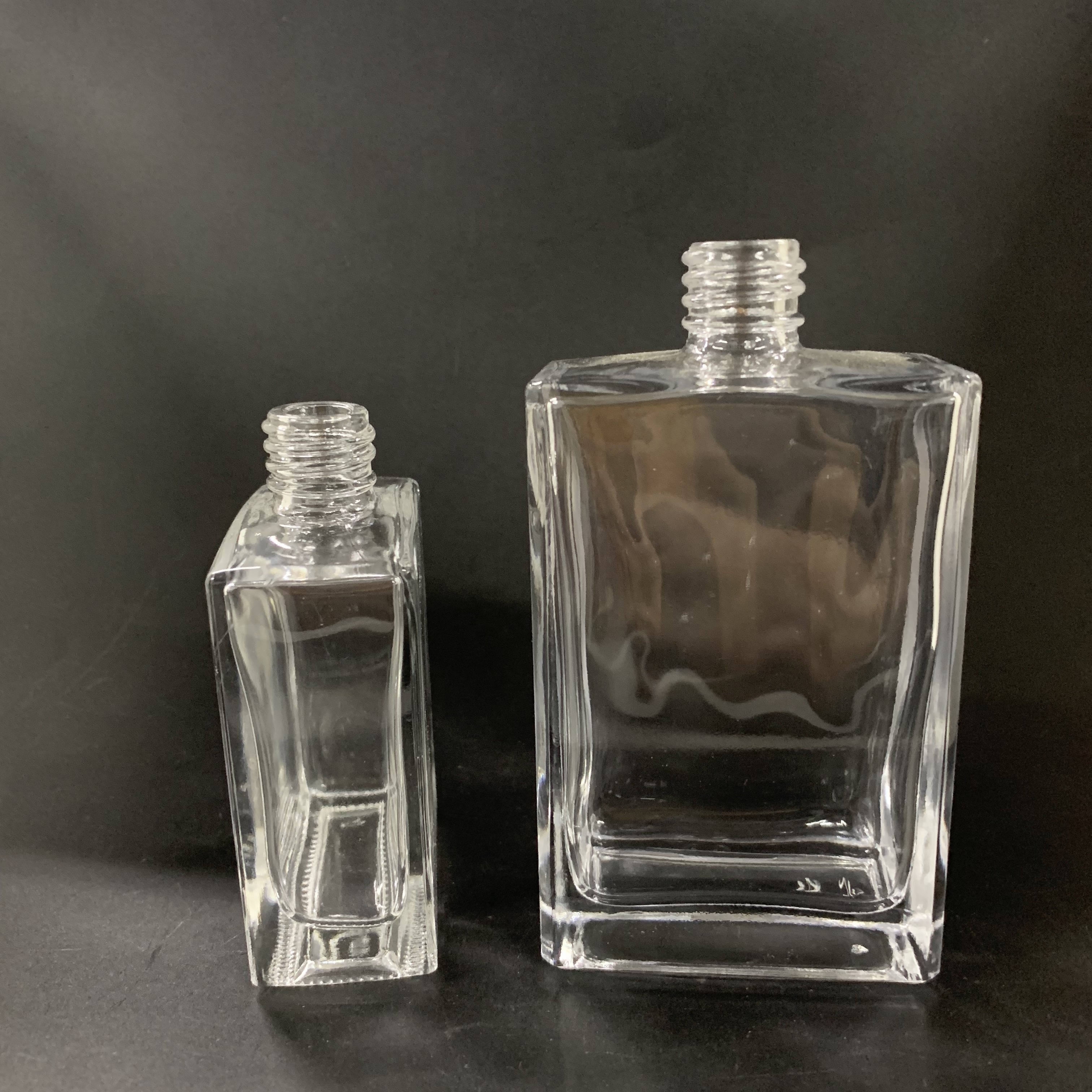 Fancy Empty 50ml 100ml clear square perfume glass bottle