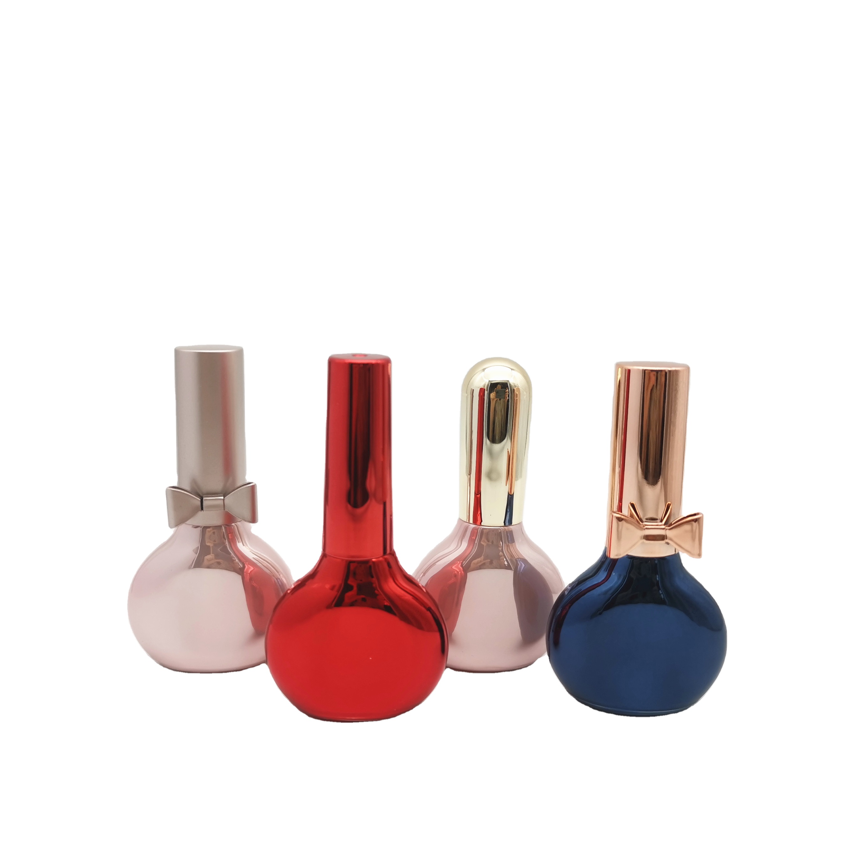 Fancy Flat Round Empty Nail Polish Bottle With Brush