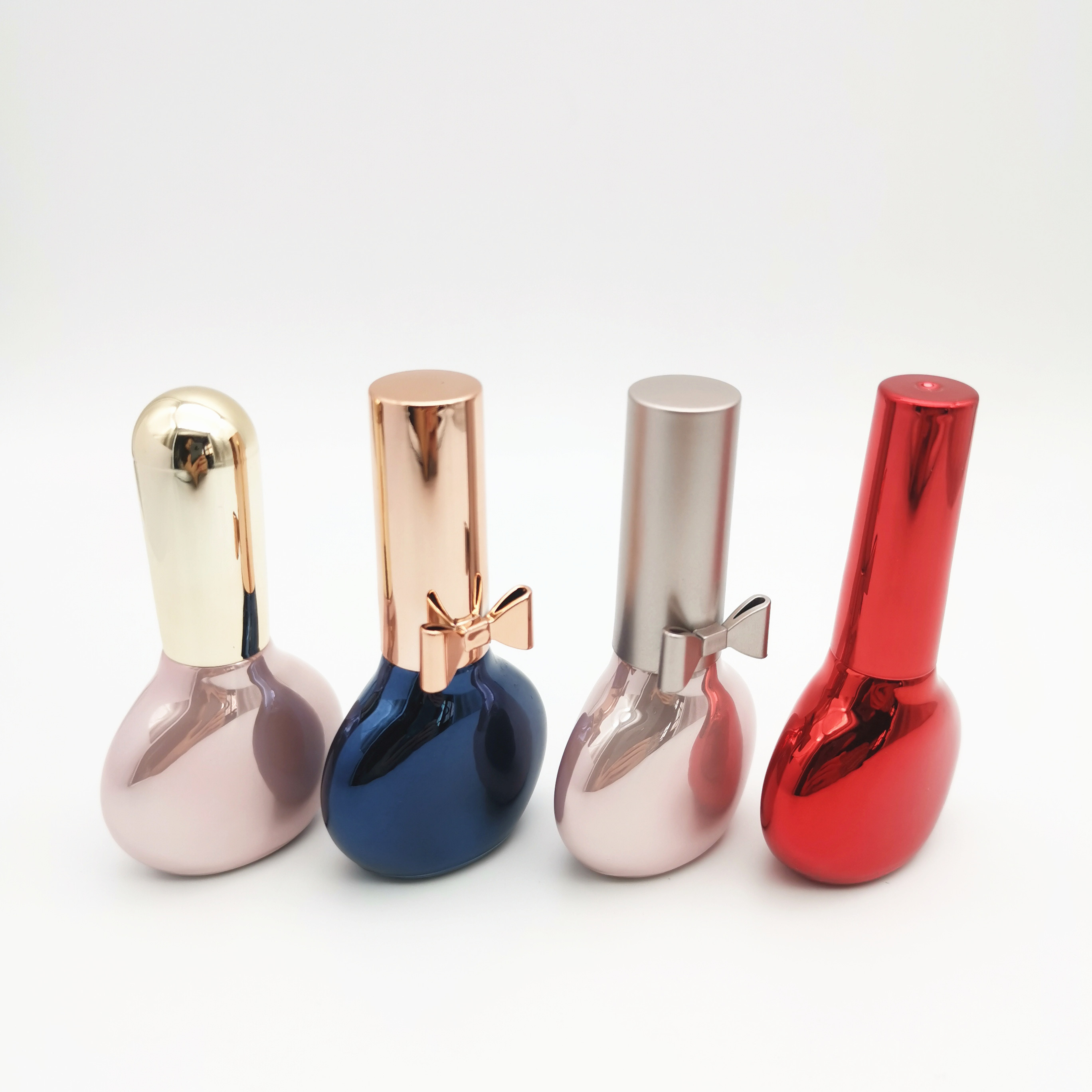 Fancy Flat Round Empty Nail Polish Bottle With Brush