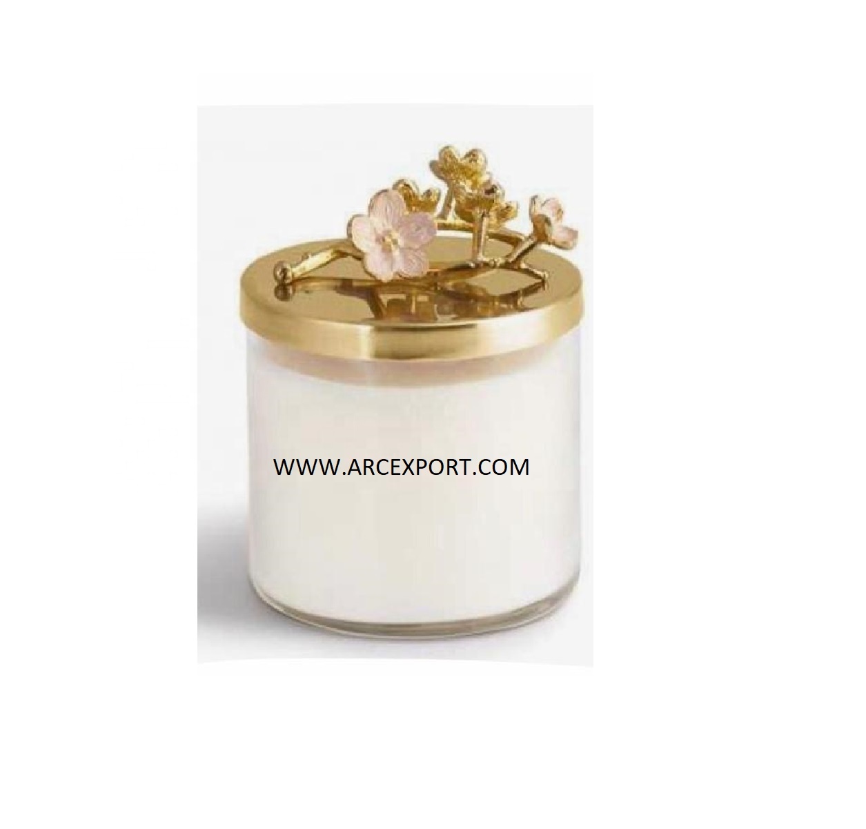 Fancy Glass Gold Canister
