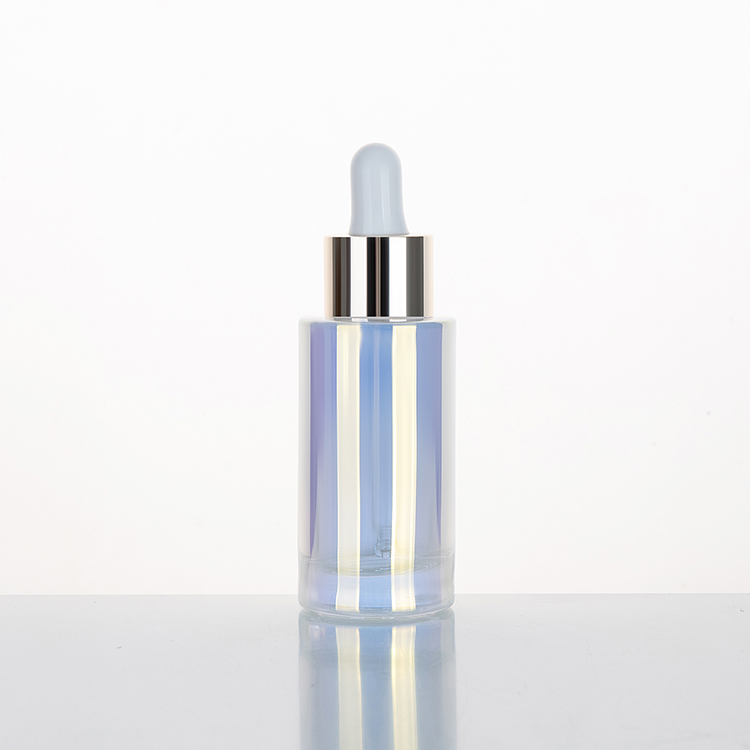 Fancy Gradient Electroplate Dropper Fading Color Glass Bottle 30ml For Essential Oil