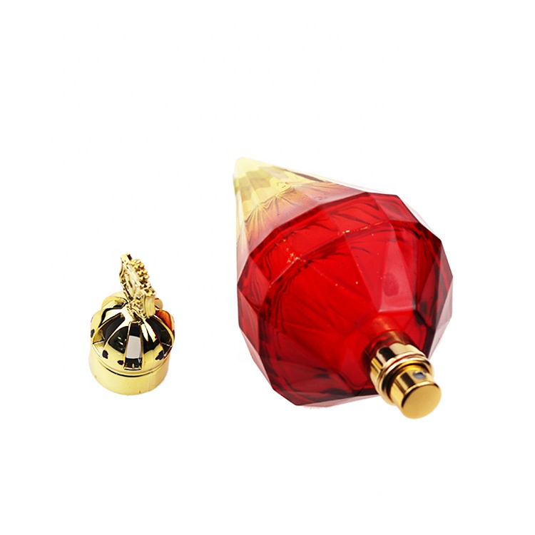 Fancy Gradient Empty Diamond Perfume Spray Bottle 100 ml With Gold Cap