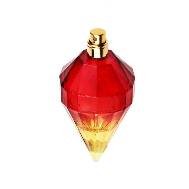 Fancy Gradient Empty Diamond Perfume Spray Bottle 100 ml With Gold Cap