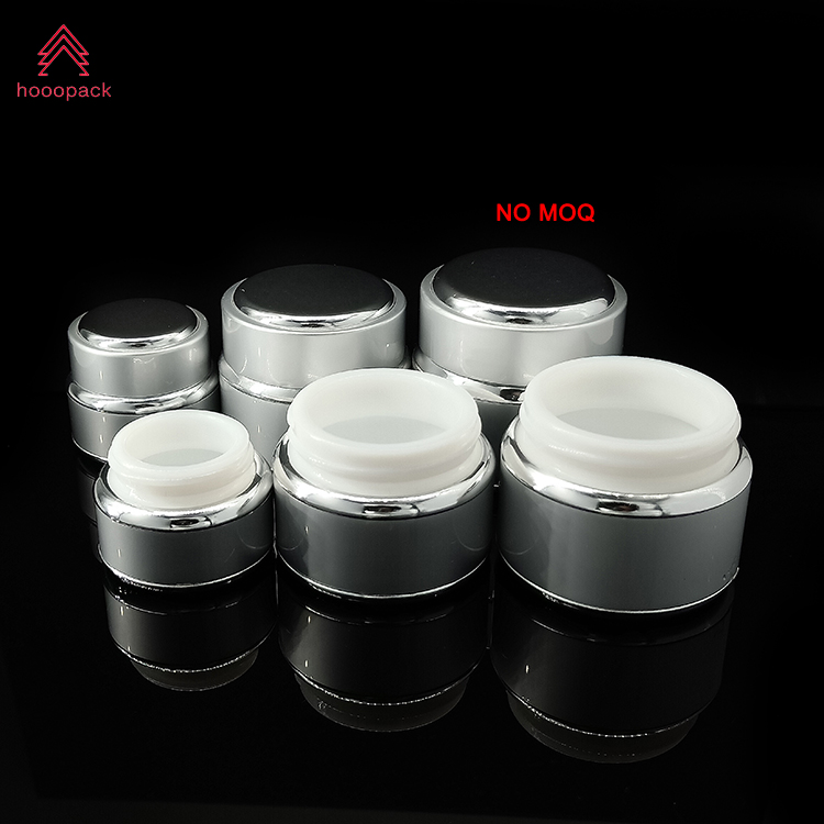 Fancy Jars Hair Cream Containers Aluminum Jar with Glass Inner 15g 30g 50g Skin Care Cream Cosmetic Skin Care Packaging Metal
