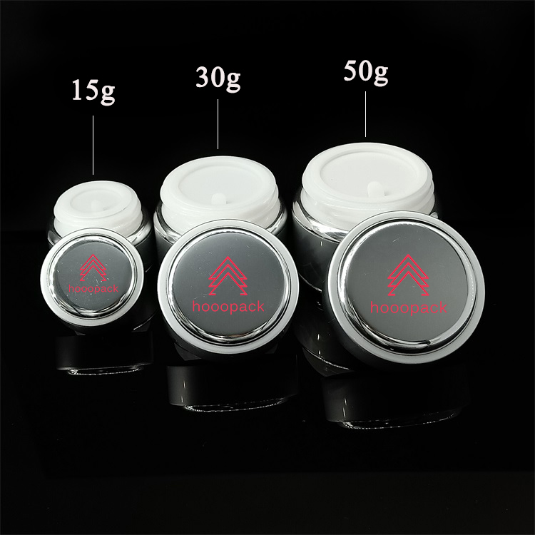Fancy Jars Hair Cream Containers Aluminum Jar with Glass Inner 15g 30g 50g Skin Care Cream Cosmetic Skin Care Packaging Metal