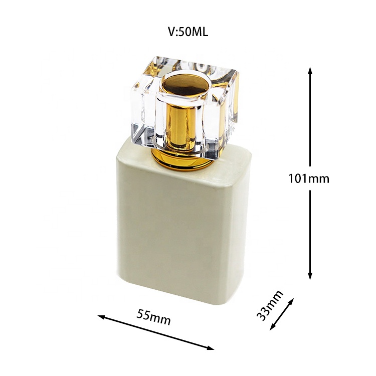 Fancy Luxury Classic White Square 50ml Perfume Bottles Wholesale