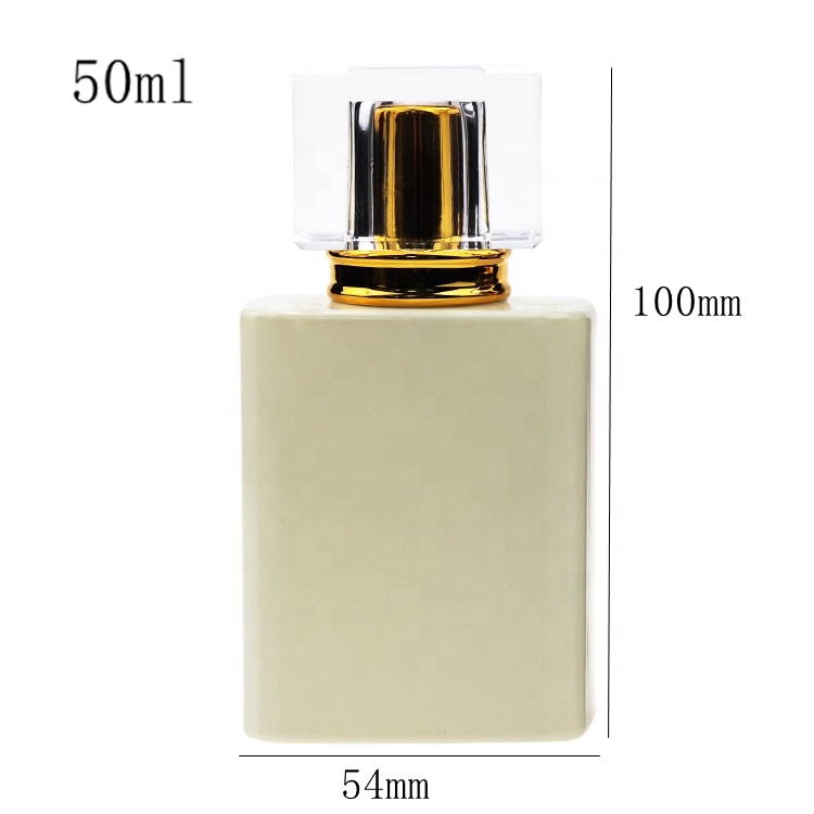 Fancy Luxury Classic White Square 50ml Perfume Bottles Wholesale