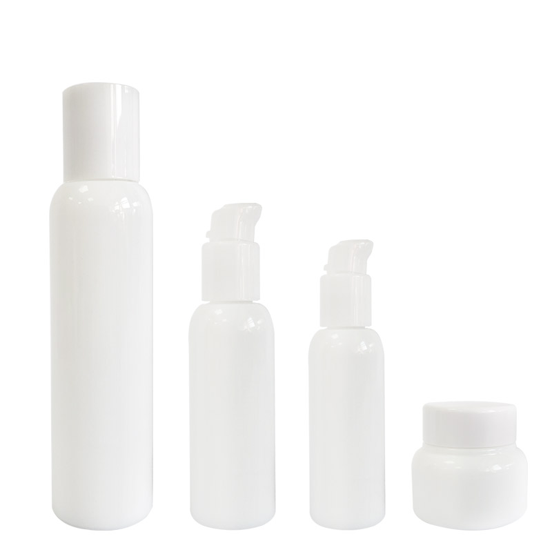 Fancy Luxury Empty Opal White Glass Cosmetic Bottle For Cream Lotion