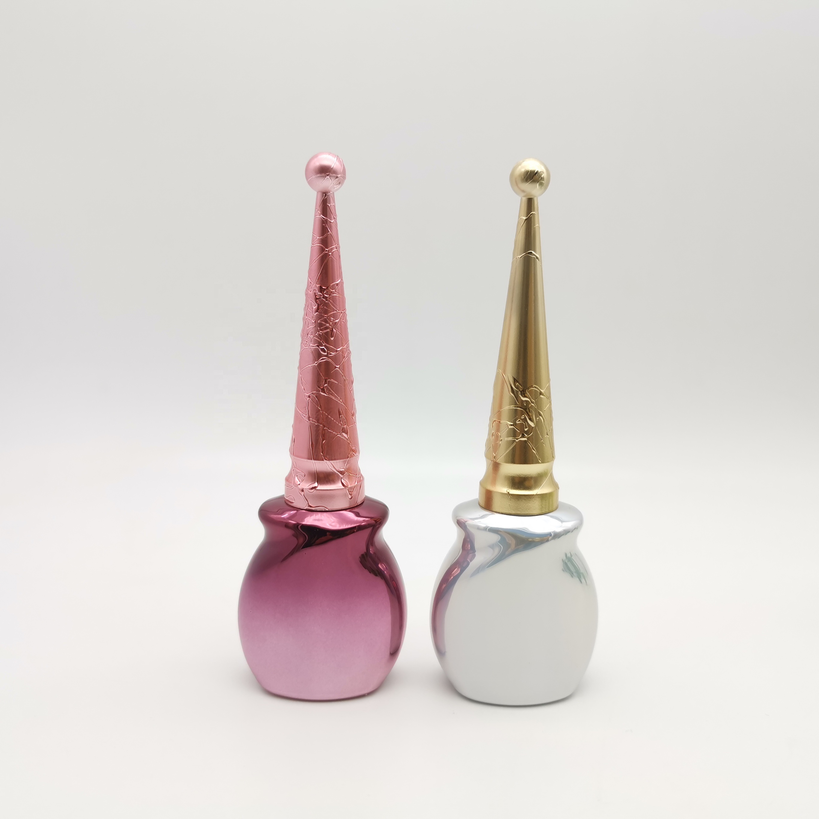 Fancy Metallic Nail Polish Bottle Custom Design