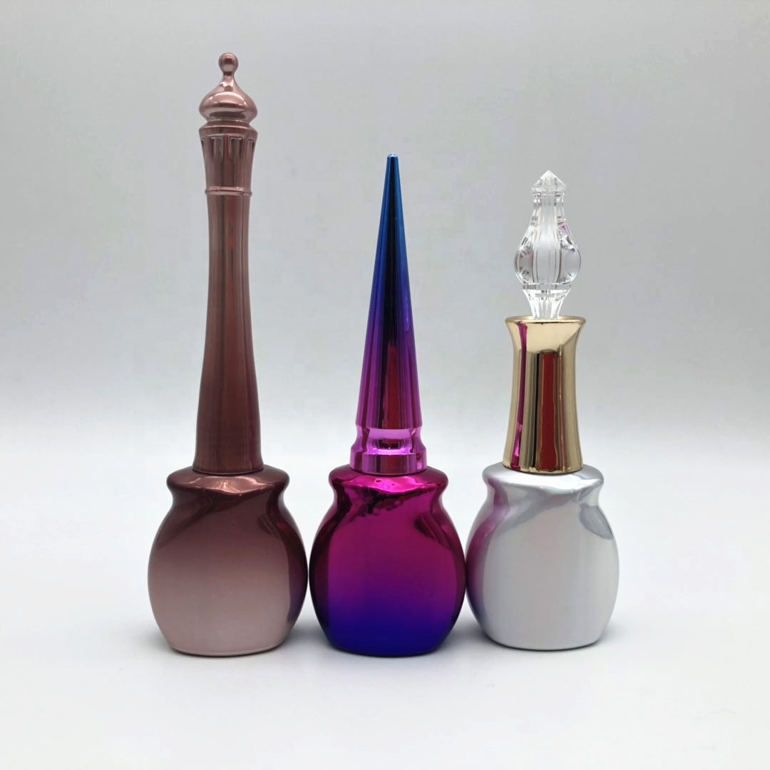 Fancy Metallic Nail Polish Bottle Custom Design