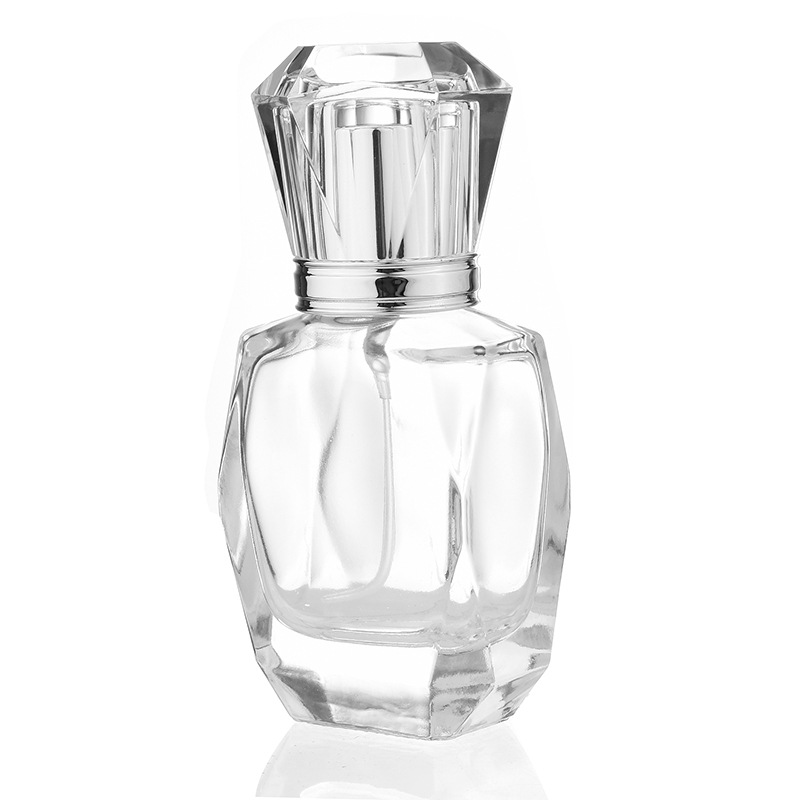 Fancy Pump 30ml Refillable Luxury Parfum Square Empty Glass Perfume Spray Bottle With Caps