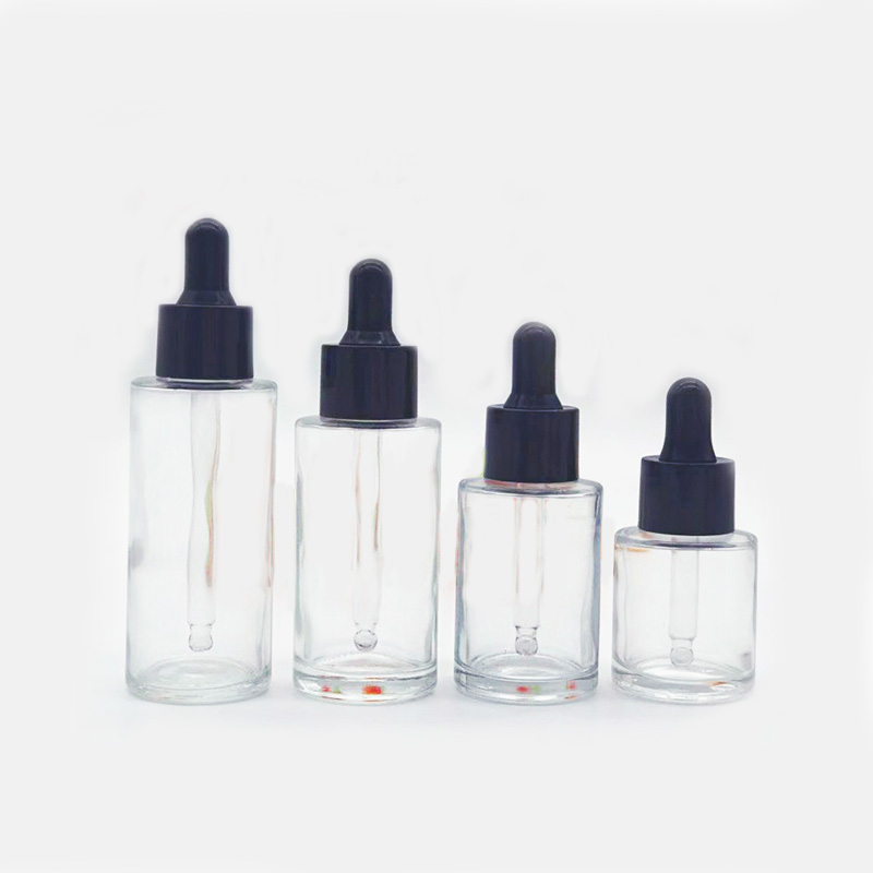 Fancy Transparent Frost 40ml Glass Essence Dropper Bottle With Pieppte for Oil