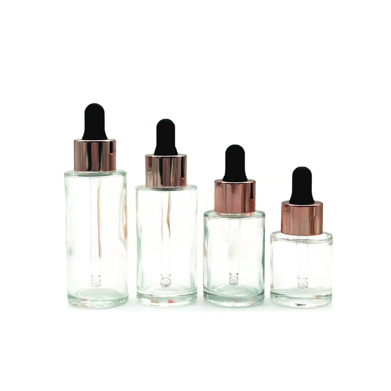 Fancy Transparent Frost 40ml Glass Essence Dropper Bottle With Pieppte for Oil