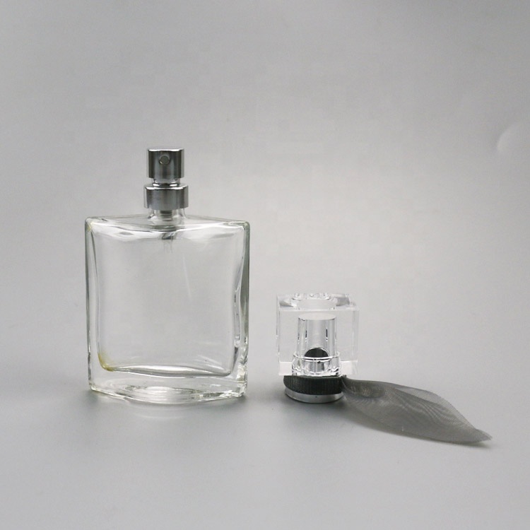 Fancy clear pocket perfume bottle 25ml 75ml glass perfume bottle