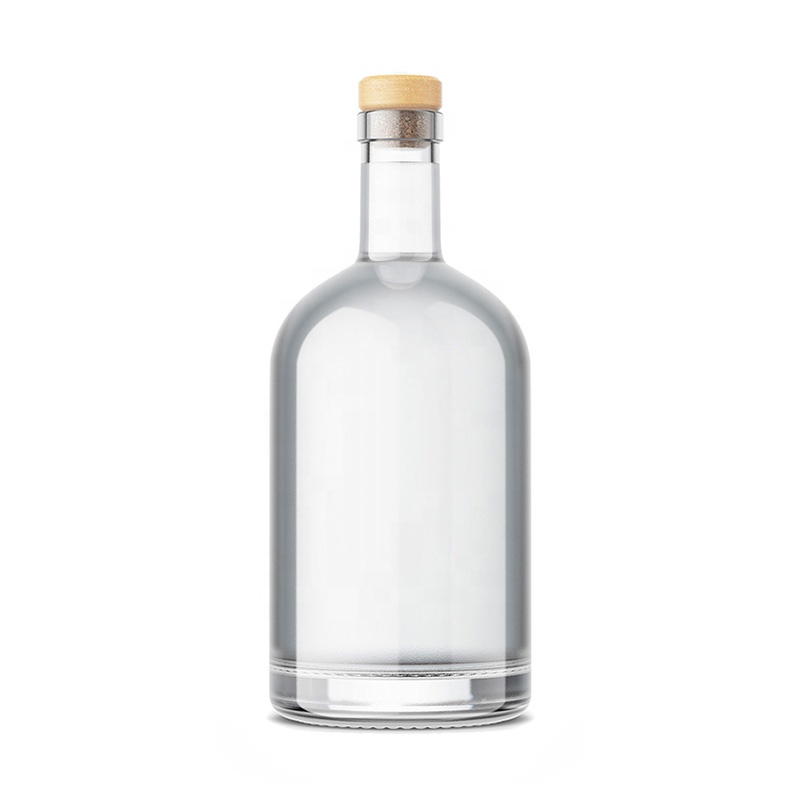Fancy design clear empty vodka glass bottle