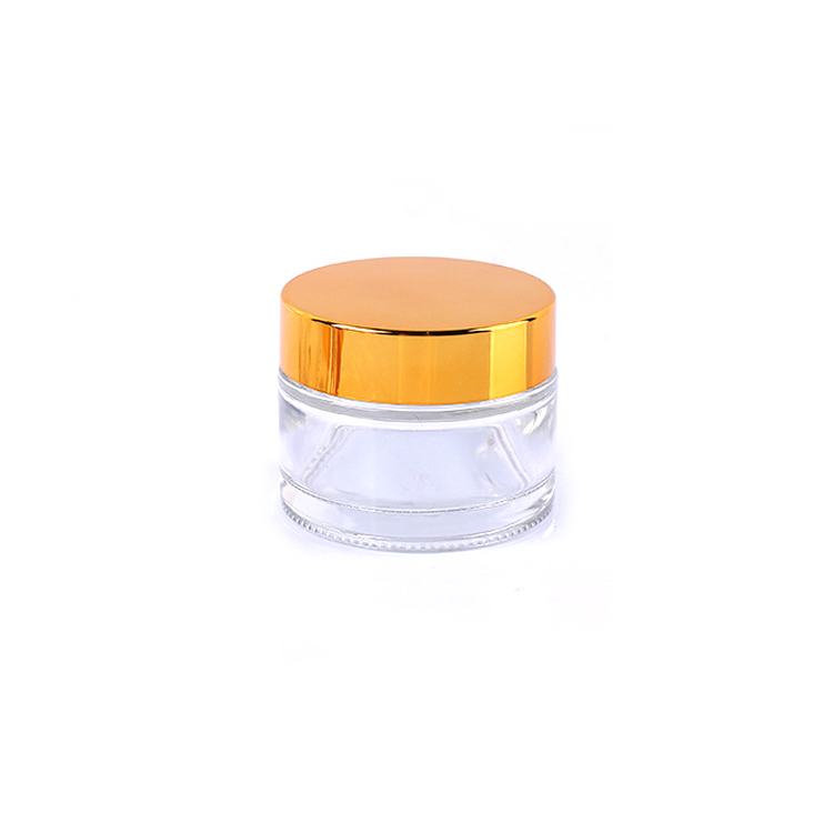 Fancy empty cheapest price Cosmetic empty 15g 20g clear glass cream jars with logo printing