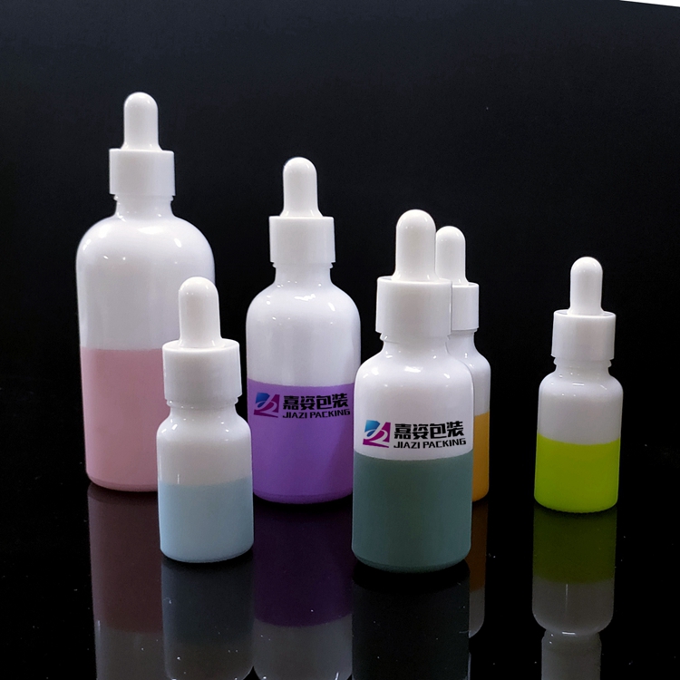Fancy empty envases opal white glass dropper bottle goteros de vidrio