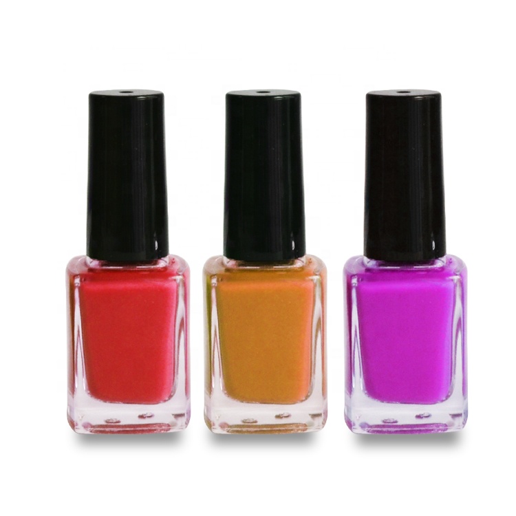 Fancy empty uv gel square shape clear black 11ml 14ml glass UV GEL nail polish glass bottle with brush cap