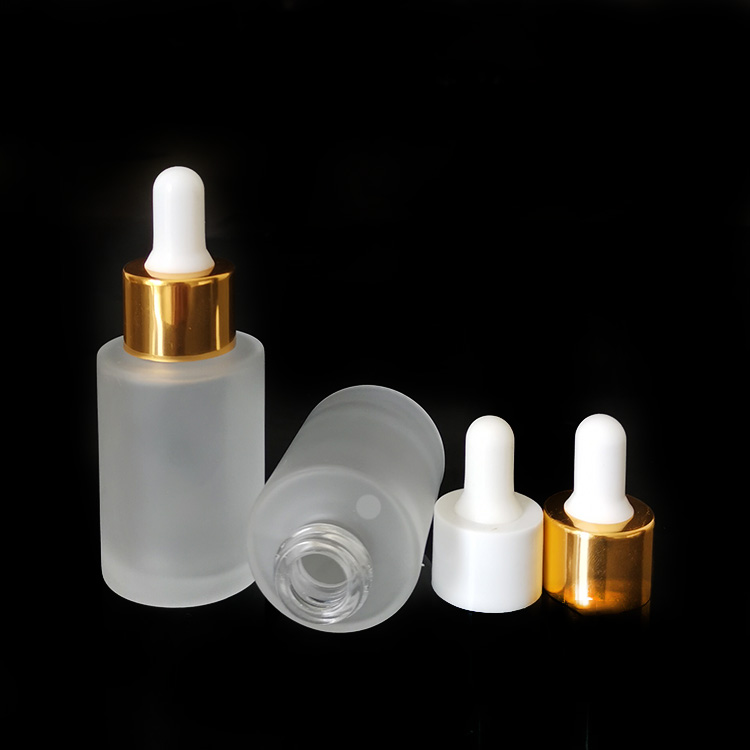 Fancy essential oil bottle frosted 30 ml serum glass bottle luxury glass dropper bottle with packaging tube