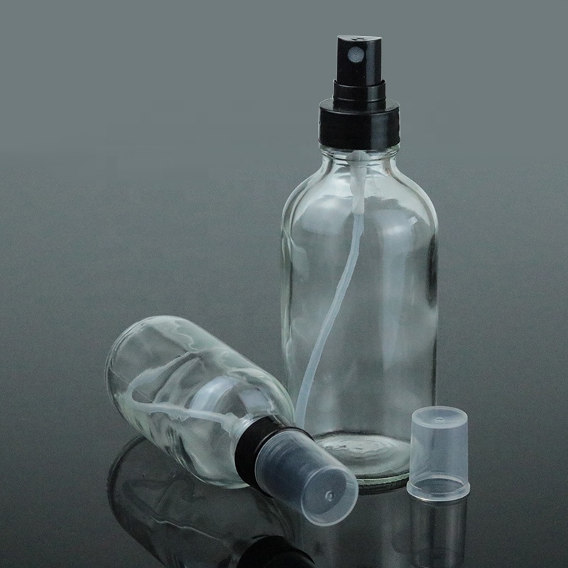 Fancy factory 1 oz 30ml clear empty boston round glass bottle with mist spray (BRS06)