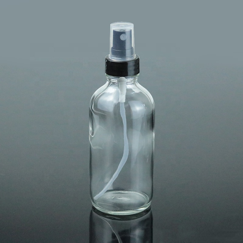 Fancy factory 1 oz 30ml clear empty boston round glass bottle with mist spray (BRS06)