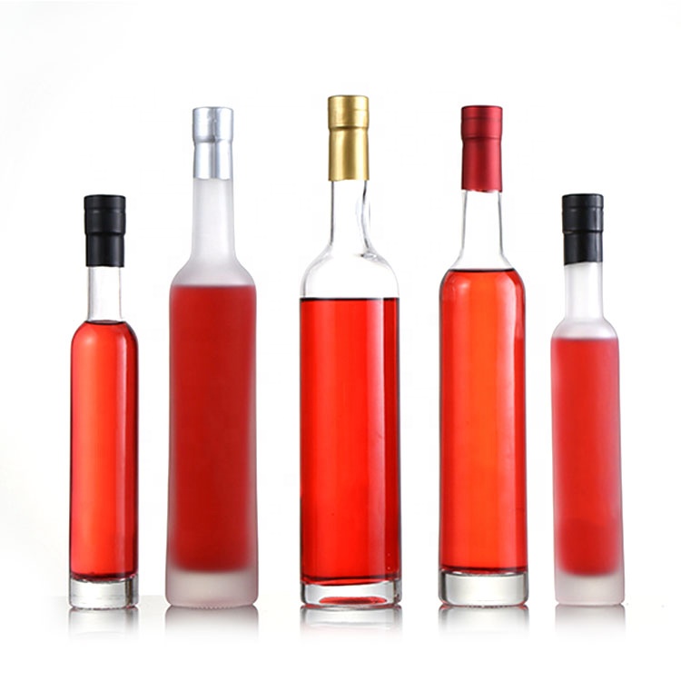 Fancy frosted 375ml 500ml 750ml empty vodka bottle glass with cap