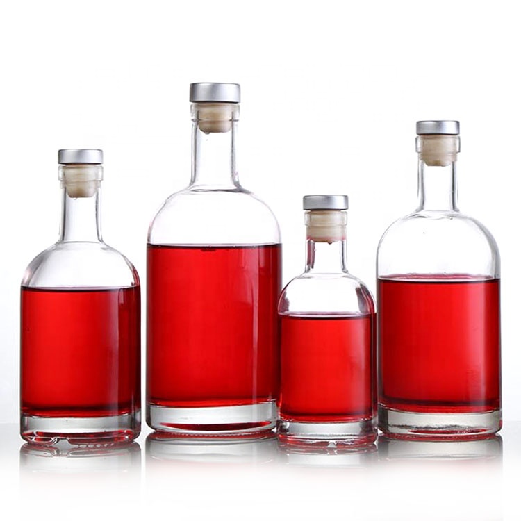 Fancy frosted 375ml 500ml 750ml empty vodka bottle glass with cap
