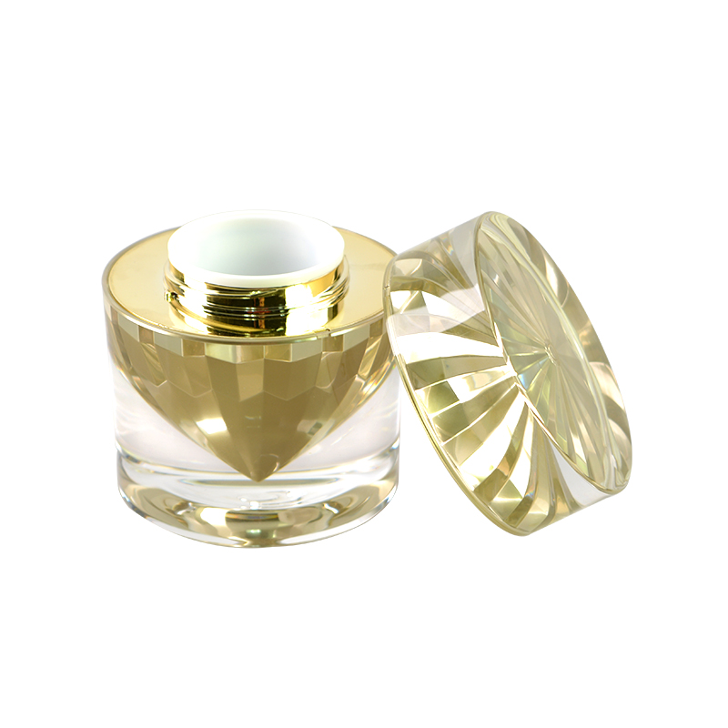Fancy luxury cosmetic containers acrylic diamond series cream jar and lotion bottle