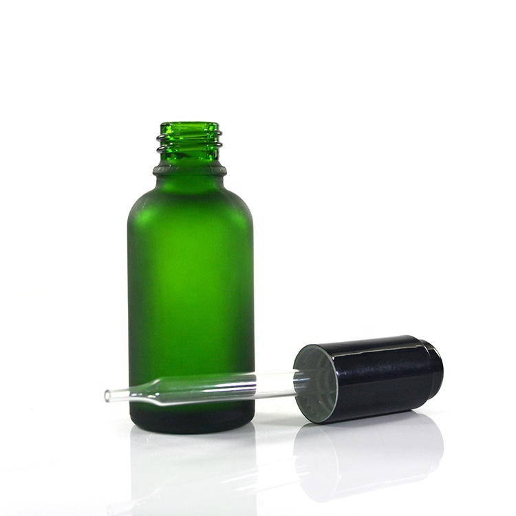 Fancy massage oil 5ml 10ml 15ml 20ml 30ml 50ml 100ml frosted clear amber blue green glass dropper bottle with press dropper