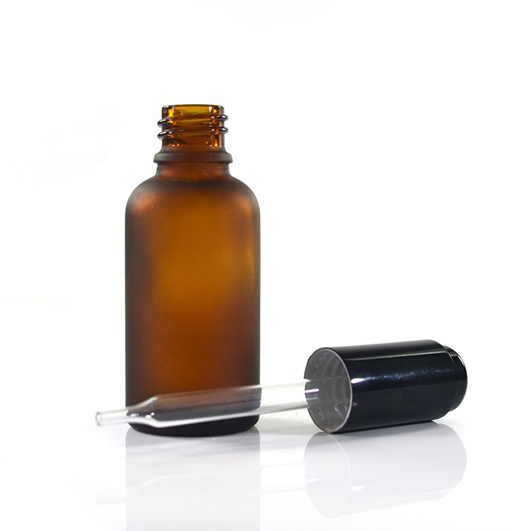 Fancy massage oil 5ml 10ml 15ml 20ml 30ml 50ml 100ml frosted clear amber blue green glass dropper bottle with press dropper
