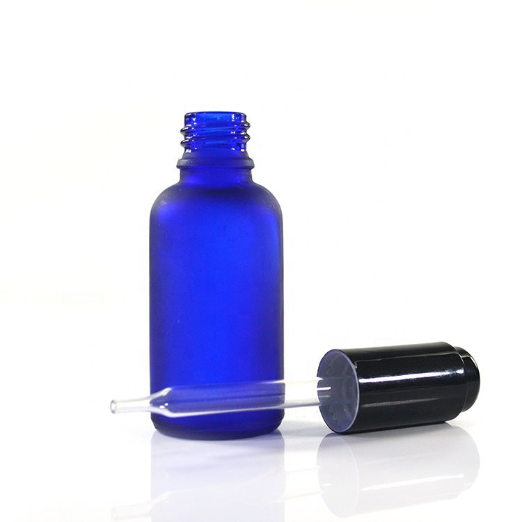 Fancy massage oil 5ml 10ml 15ml 20ml 30ml 50ml 100ml frosted clear amber blue green glass dropper bottle with press dropper