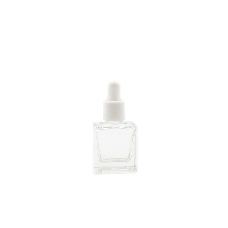 Fancy rectangular Clear glass dropper bottle 10ml essential/beard oil square glass e liquid bottle