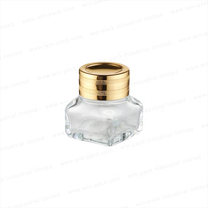 Fancy style high quality 10mL15ml 5ml cream jar eye cream jar cosmetic container packing with gold lid and round shoulder