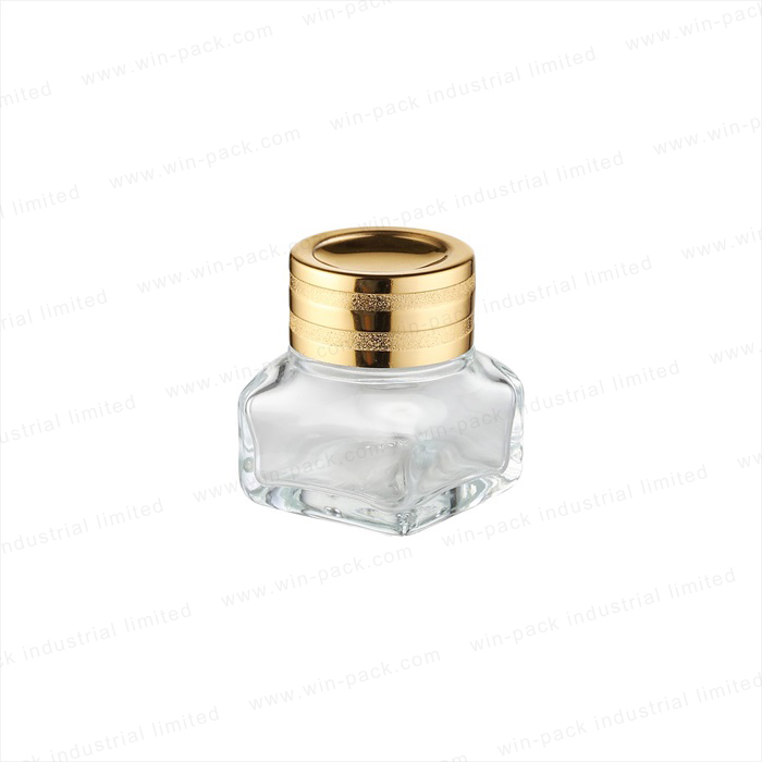 Fancy style high quality 10mL15ml 5ml cream jar eye cream jar cosmetic container packing with gold lid and round shoulder