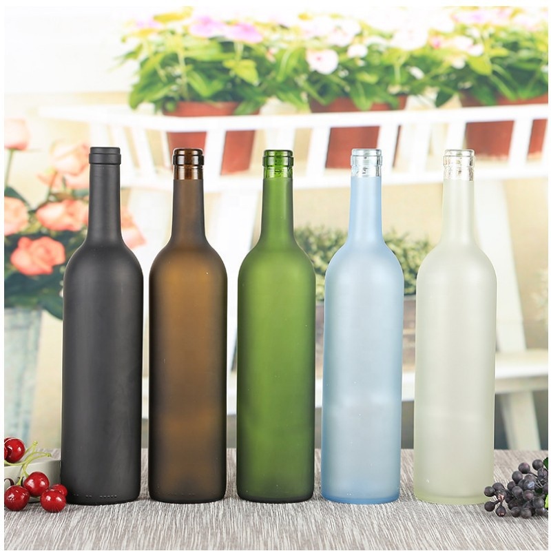 Fancy top grade 750ml bordeaux glass bottle for wine