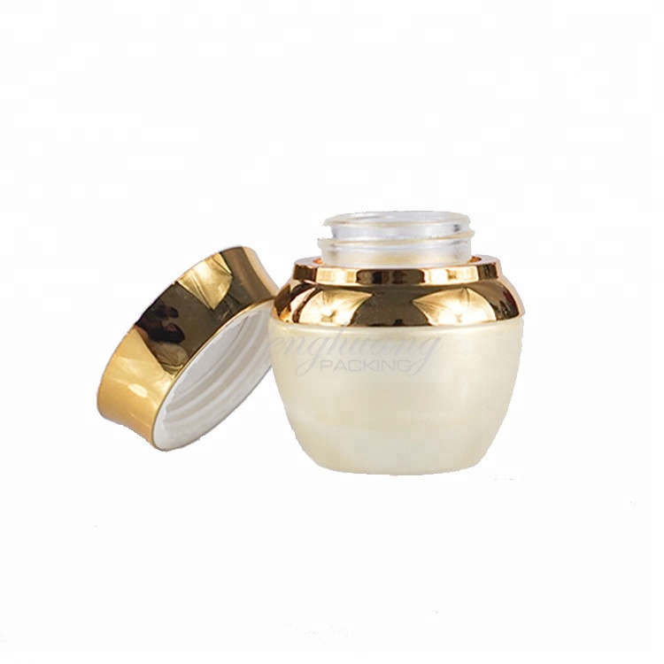 Fancy unique cosmetic glass jar 30g empty glass sample container for cosmetic with cover for personal care