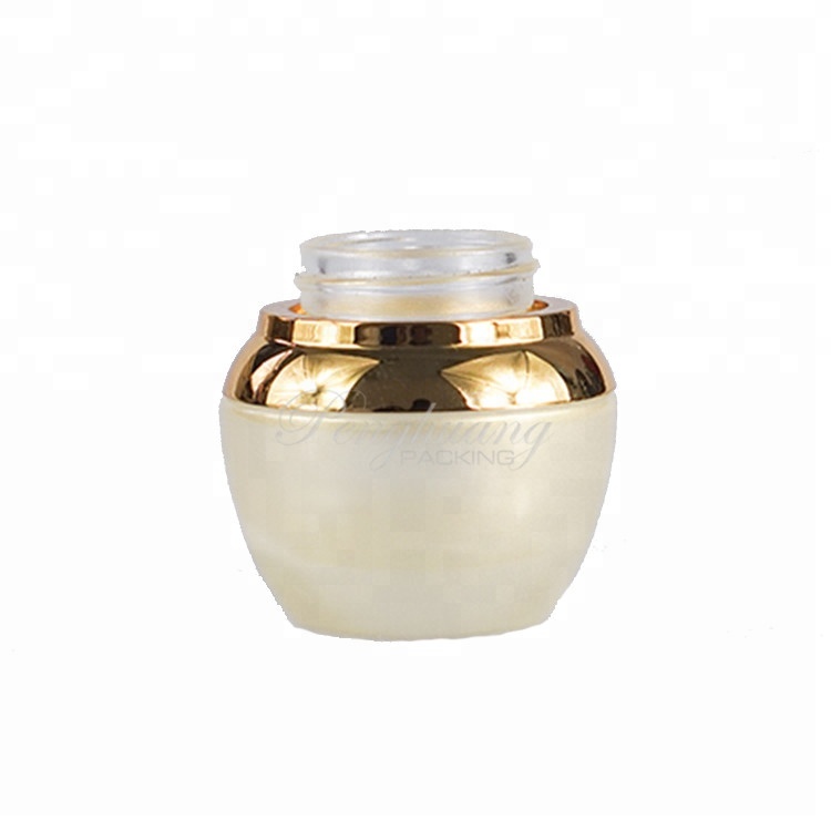 Fancy unique cosmetic glass jar 30g empty glass sample container for cosmetic with cover for personal care