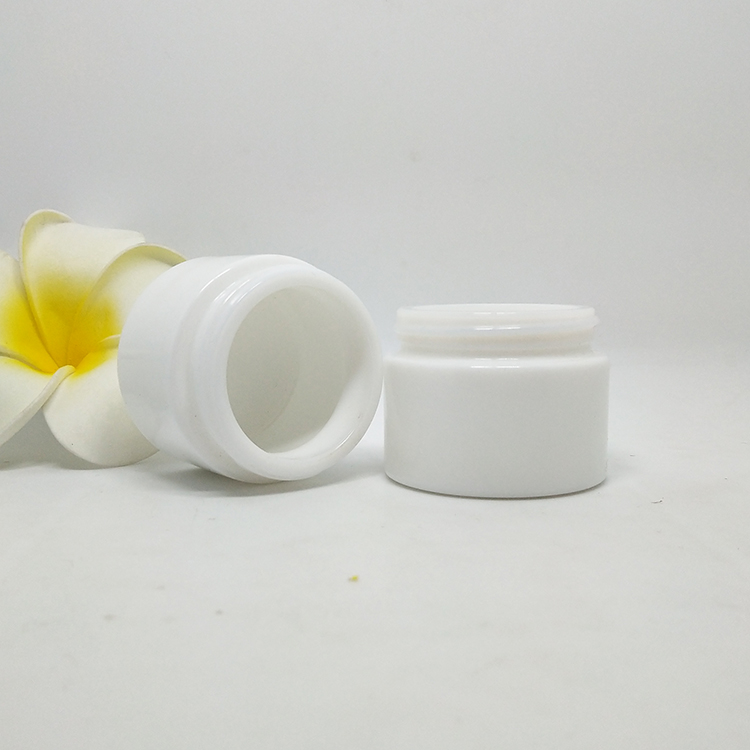 Fashion 50g empty luxury face opal white cream jar