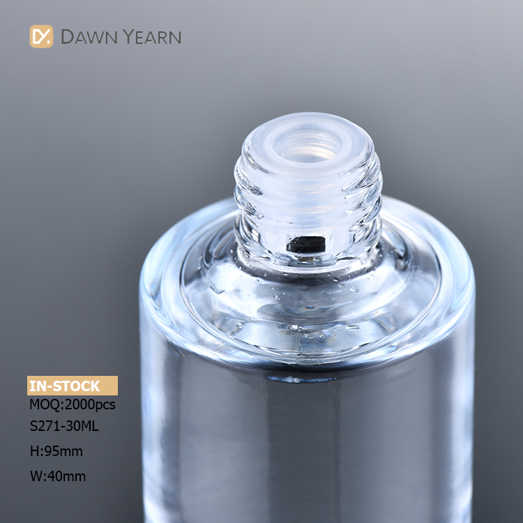 Fashion Custom OEM cylindrical foundation glass bottle dropper premium 30ml serum essential oils bottles