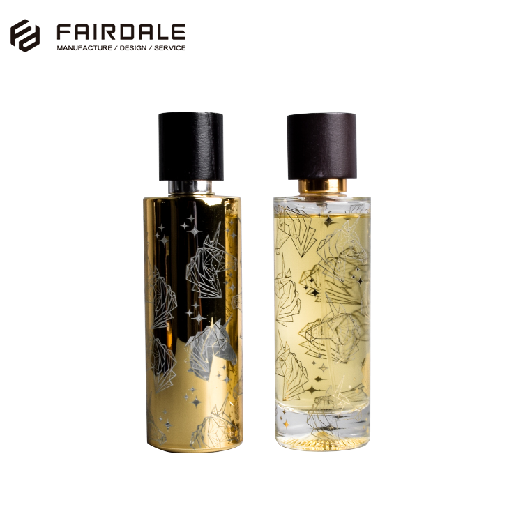Fashion Design 100ml Black Empty Glass Perfume Spray Bottle With Wood Cap