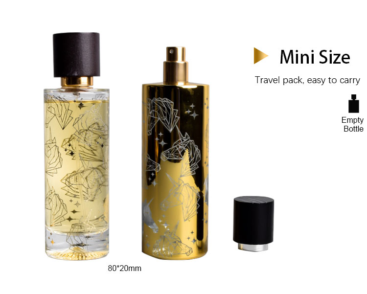 Fashion Design 100ml Black Empty Glass Perfume Spray Bottle With Wood Cap