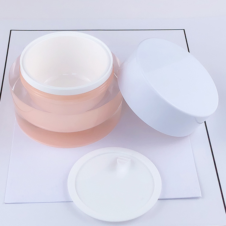 Fashion Design Full Size Cosmetic White Silver Custom Packaging Acrylic Jars