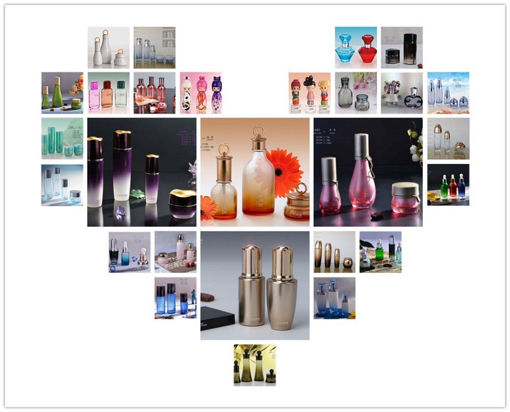 Fashion Packaging gradient green color empty cosmetic sets spray glass bottle with pump HY1592
