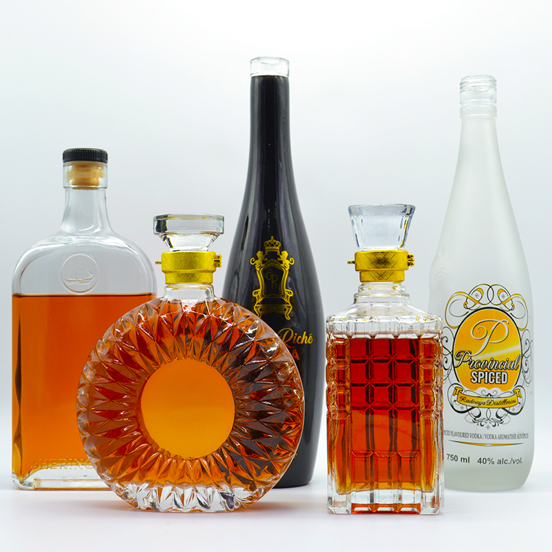Fashion Shape Super Flint Brandy Spirits Wholesale Empty White Liquor xo Glass Bottle