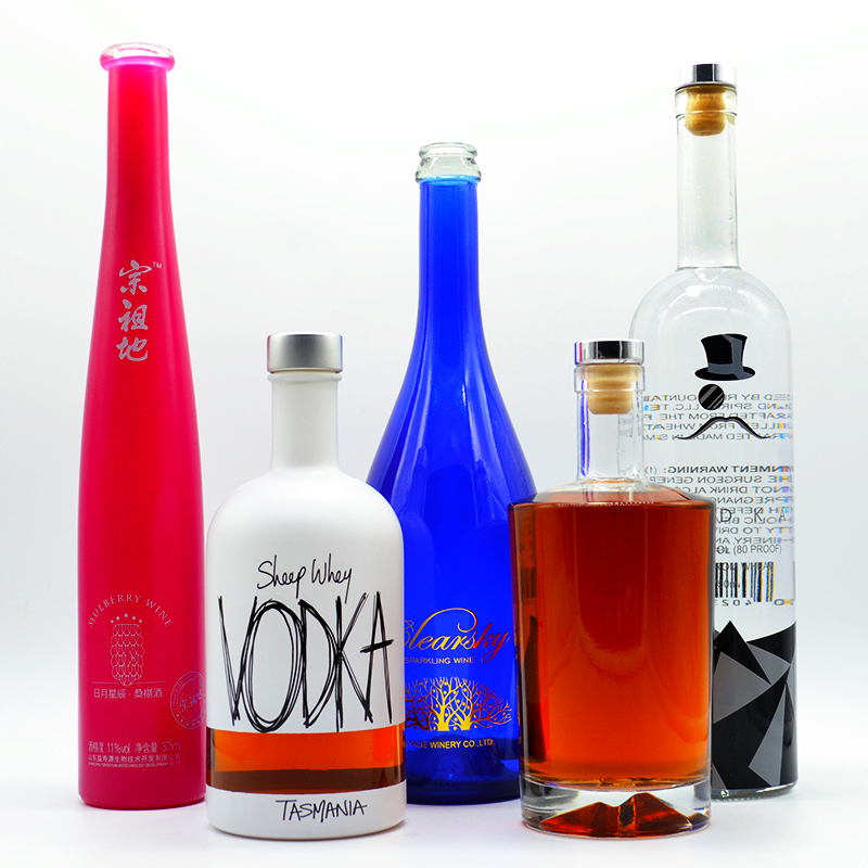 Fashion Shape Super Flint Brandy Spirits Wholesale Empty White Liquor xo Glass Bottle